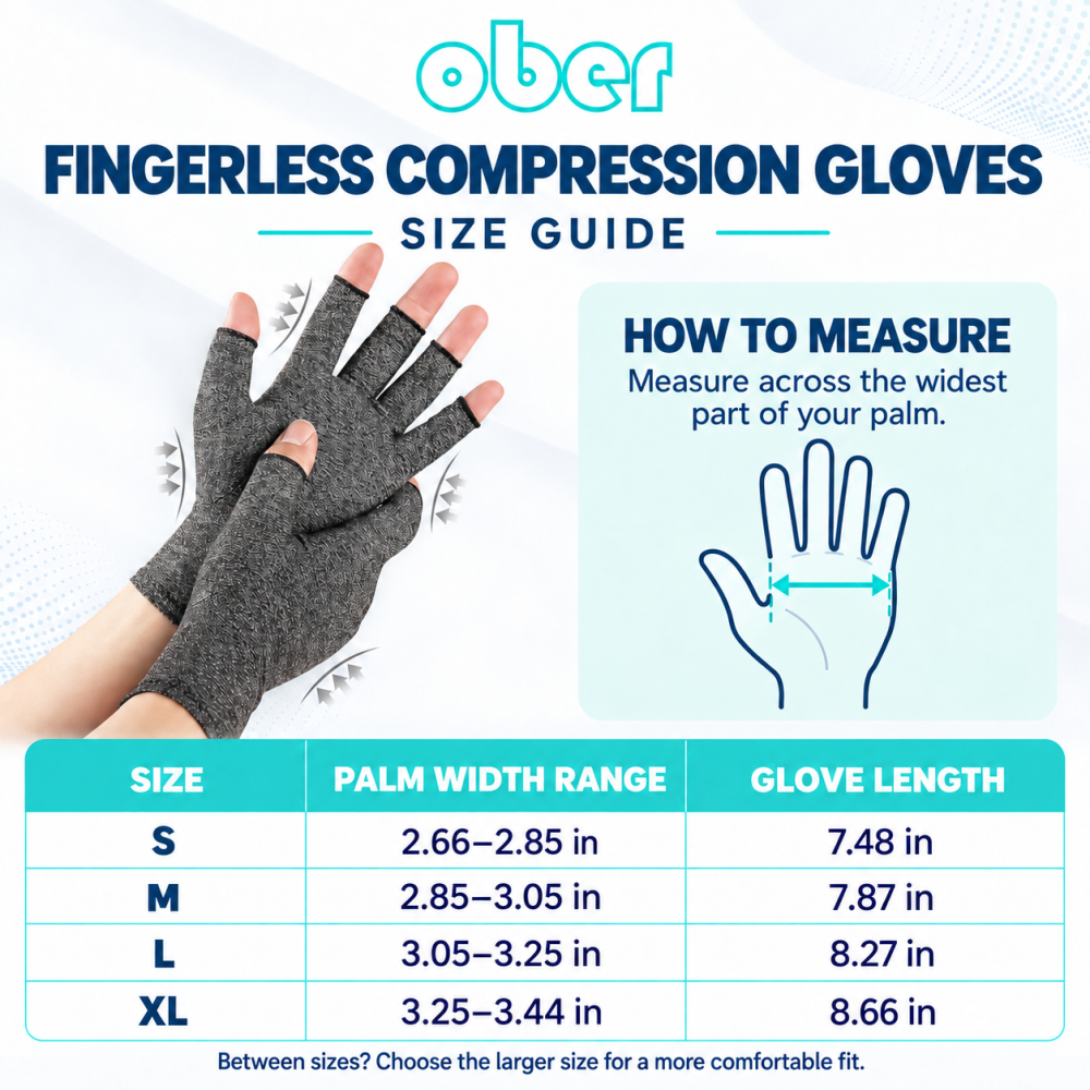 Arthritis Compression Gloves for Hand Arthritis, Fingerless Clearance Ober Health 49