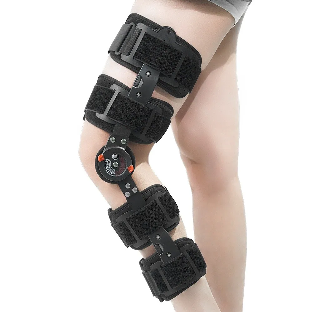 ROM Hinged Knee Brace for Post-Op Recovery, Adjustable Length and Motion Angle, Universal Fit Hinged Knee Braces Ober Health ROM Hinged Knee Brace for Post-Op Recovery, Adjustable Length and Motion Angle, Universal Fit