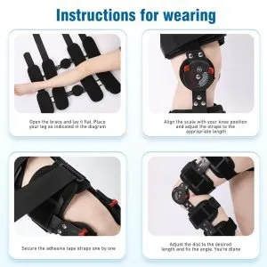 ROM Hinged Knee Brace for Post-Op Recovery, Adjustable Length and Motion Angle, Universal Fit Hinged Knee Braces Ober Health 10 ROM Hinged Knee Brace for Post-Op Recovery, Adjustable Length and Motion Angle, Universal Fit - Image 2