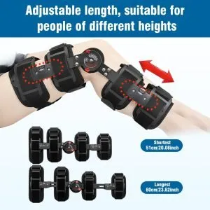 ROM Hinged Knee Brace for Post-Op Recovery, Adjustable Length and Motion Angle, Universal Fit Hinged Knee Braces Ober Health 12 ROM Hinged Knee Brace for Post-Op Recovery, Adjustable Length and Motion Angle, Universal Fit - Image 4